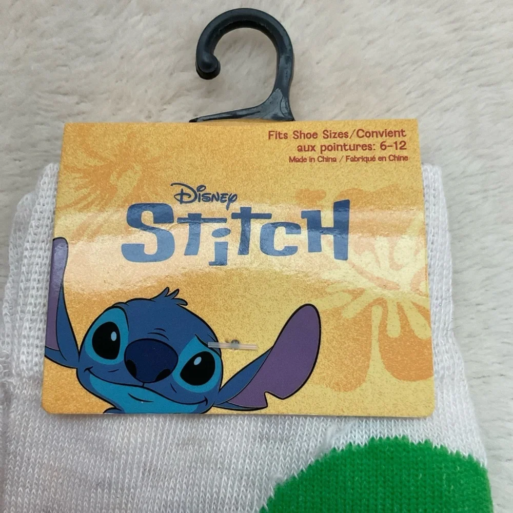 Disney Stitch White and Green Socks